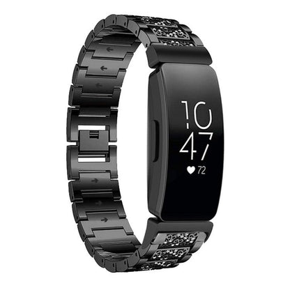 For Fitbit Inspire 2 / Ace 3 14mm xDfind Diamond Jewelry Stainless Steel Watch Band(Black) by xDfind
