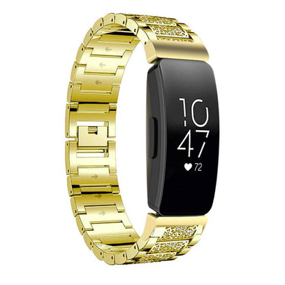 For Fitbit Inspire 2 / Ace 3 14mm xDfind Diamond Jewelry Stainless Steel Watch Band(Gold) by xDfind