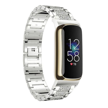 For Fitbit Luxe / Special Edition 12mm xDfind Diamond Jewelry Stainless Steel Watch Band(Silver) by xDfind