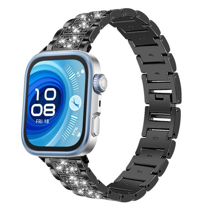 For Huawei Watch Fit 4 Pro / Fit 4 / Fit 3 20mm xDfind Diamond Jewelry Stainless Steel Watch Band(Black) by xDfind