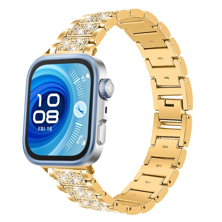 For Huawei Watch Fit 4 Pro / Fit 4 / Fit 3 20mm xDfind Diamond Jewelry Stainless Steel Watch Band(Gold) by xDfind