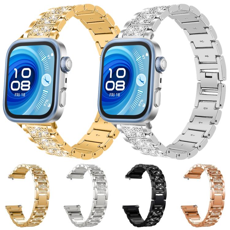 For Huawei Watch Fit 4 Pro / Fit 4 / Fit 3 20mm xDfind Diamond Jewelry Stainless Steel Watch Band(Gold) by xDfind