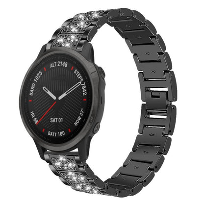 For Garmin Fenix 8/7S/6S/5S 20mm 18mm xDfind Diamond Jewelry Stainless Steel Watch Band(Black) by xDfind
