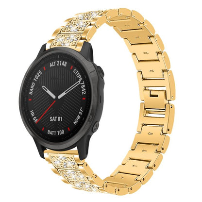 For Garmin Fenix 8/7S/6S/5S 20mm 18mm xDfind Diamond Jewelry Stainless Steel Watch Band(Gold) by xDfind