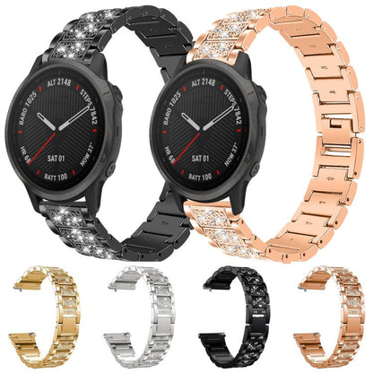 For Garmin Fenix 8/7S/6S/5S 20mm 18mm xDfind Diamond Jewelry Stainless Steel Watch Band(Black) by xDfind
