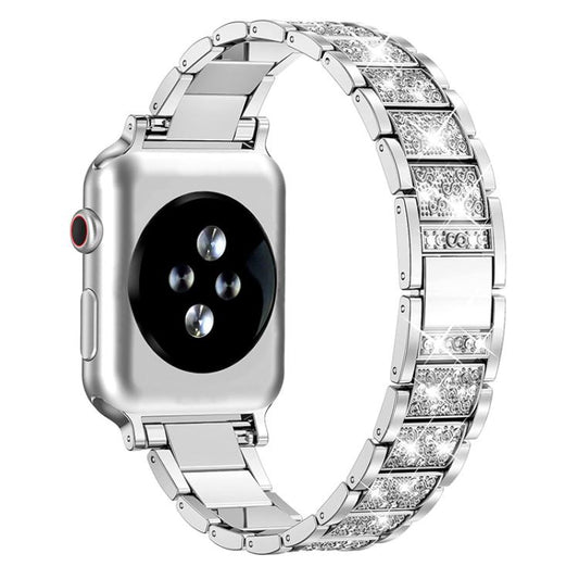 For Apple Watch 42 / 44 / 45 / 46 / 49mm xDfind Diamond Jewelry Stainless Steel Watch Band(Silver) by xDfind
