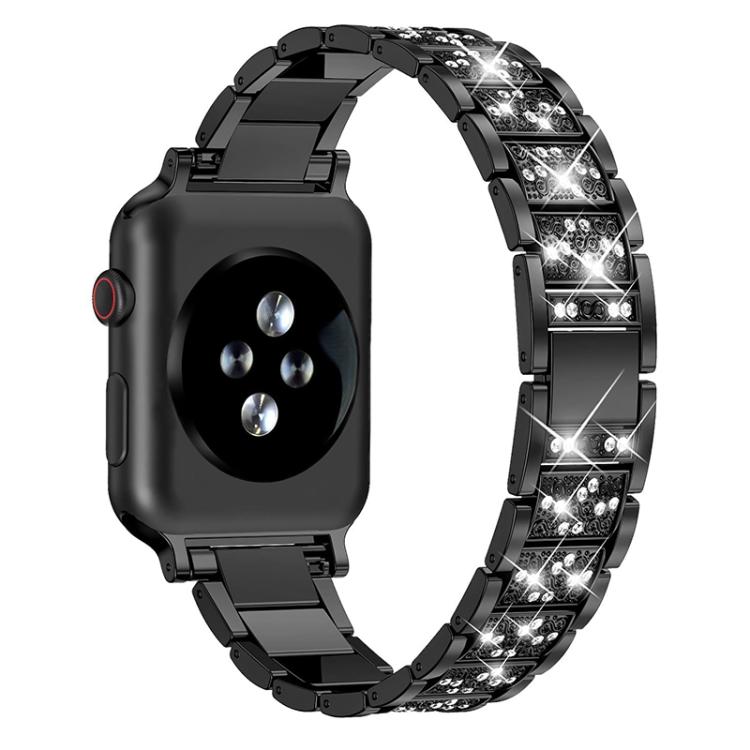 For Apple Watch 38 / 40 / 41 / S10 42mm xDfind Diamond Jewelry Stainless Steel Watch Band(Black) by xDfind