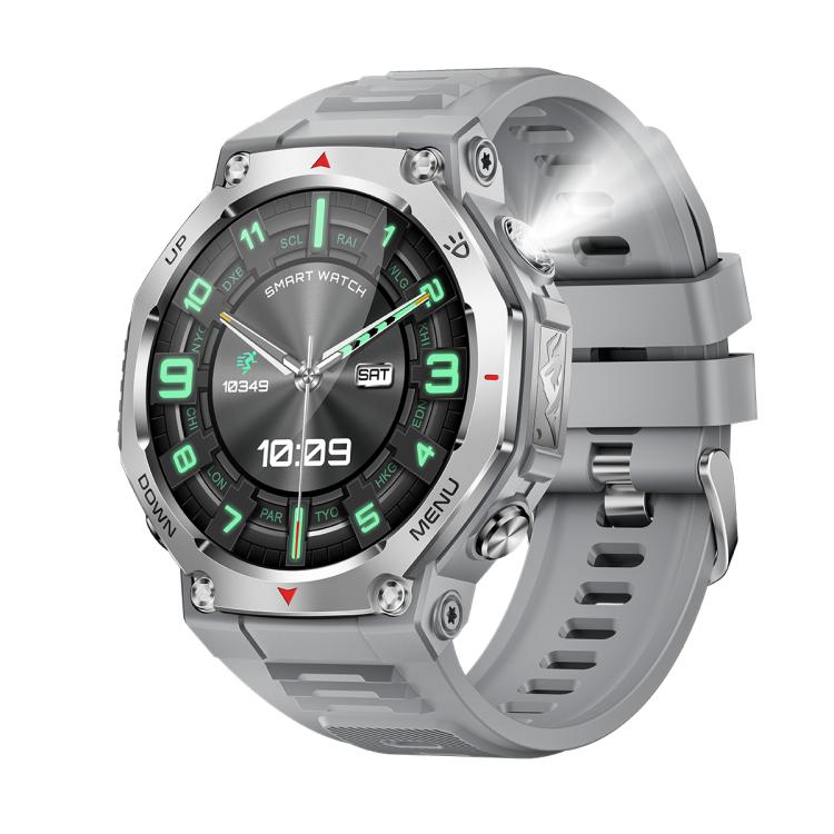 KT85 1.43 inch Screen 5ATM Outdoor Sports Smart Watch with Strong Flashlight(Grey) by bashfashion