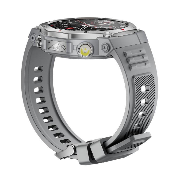 KT85 1.43 inch Screen 5ATM Outdoor Sports Smart Watch with Strong Flashlight(Grey) by bashfashion