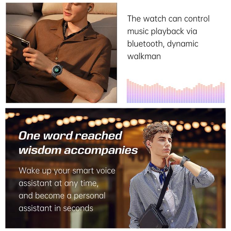 KT85 1.43 inch Screen 5ATM Outdoor Sports Smart Watch with Strong Flashlight(Grey) by bashfashion