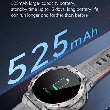 KT85 1.43 inch Screen 5ATM Outdoor Sports Smart Watch with Strong Flashlight(Grey) by bashfashion