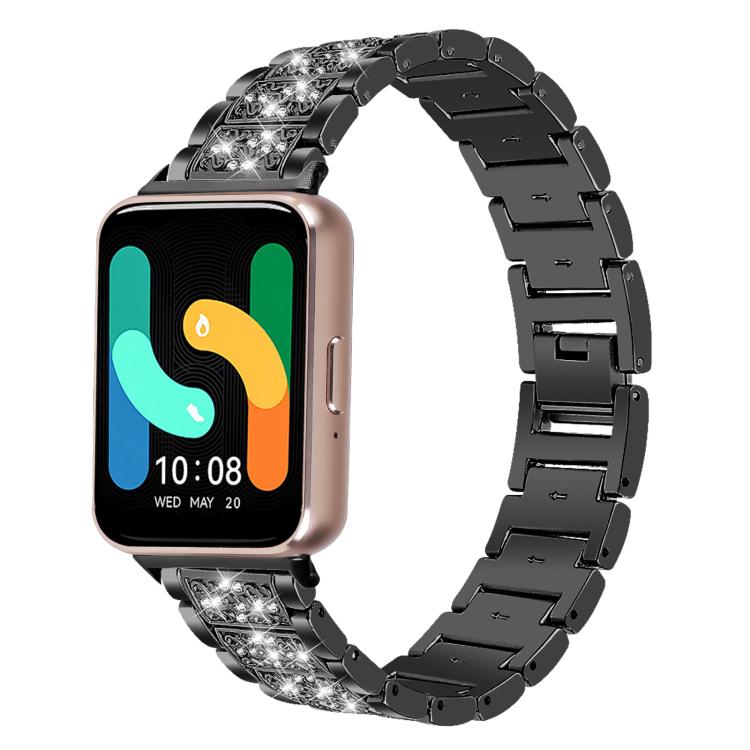 For Samsung Galaxy Fit3 xDfind Diamond Jewelry Stainless Steel Watch Band(Black) by xDfind