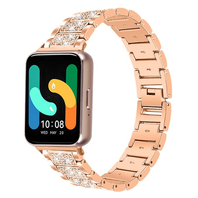 For Samsung Galaxy Fit3 xDfind Diamond Jewelry Stainless Steel Watch Band(Rose Gold) by xDfind