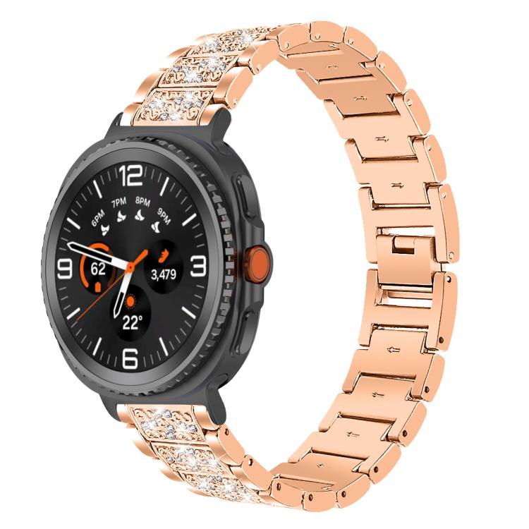 For Samsung Galaxy Watch8 / Watch8 Classic xDfind Diamond Jewelry Stainless Steel Watch Band(Rose Gold) by xDfind