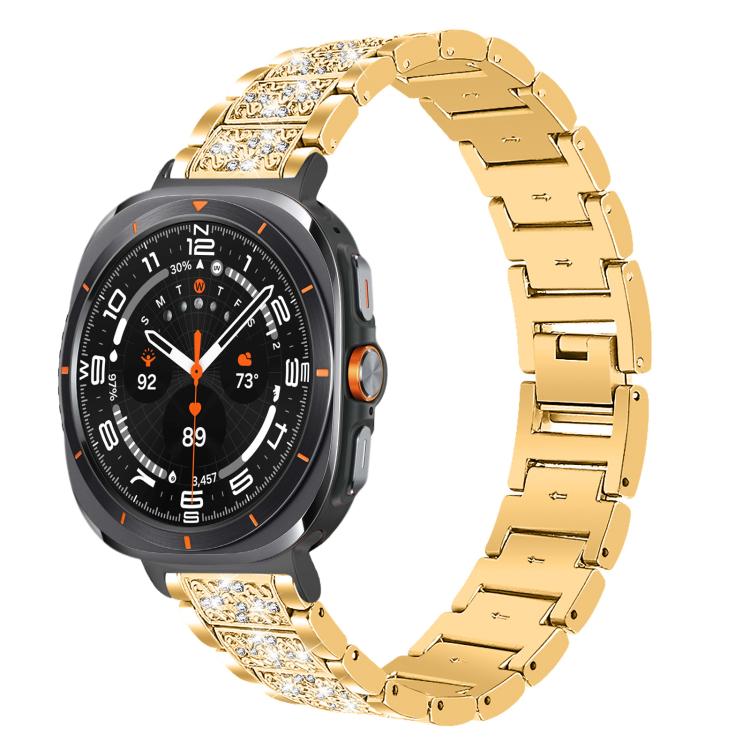 For Samsung Galaxy Watch Ultra / Ultra 2025 xDfind Diamond Jewelry Stainless Steel Watch Band(Gold) by xDfind