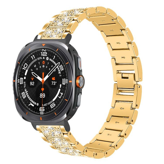 For Samsung Galaxy Watch Ultra / Ultra 2025 xDfind Diamond Jewelry Stainless Steel Watch Band(Gold) by xDfind