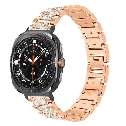 For Samsung Galaxy Watch Ultra / Ultra 2025 xDfind Diamond Jewelry Stainless Steel Watch Band(Rose Gold) by xDfind