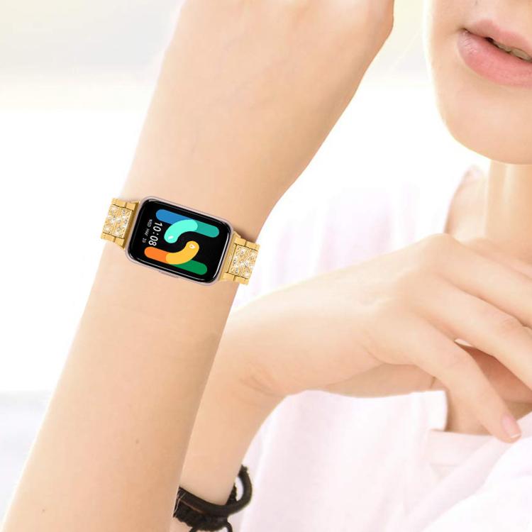 For Samsung Galaxy Watch7 / FE / 6 / 5 / 4 xDfind Diamond Jewelry Stainless Steel Watch Band(Gold) by xDfind