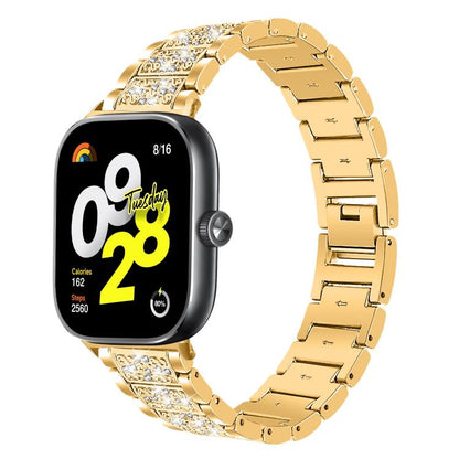 For Xiaomi Smart Band 9 Pro/Redmi Watch 5 20mm xDfind Diamond Jewelry Stainless Steel Watch Band(Gold) by xDfind