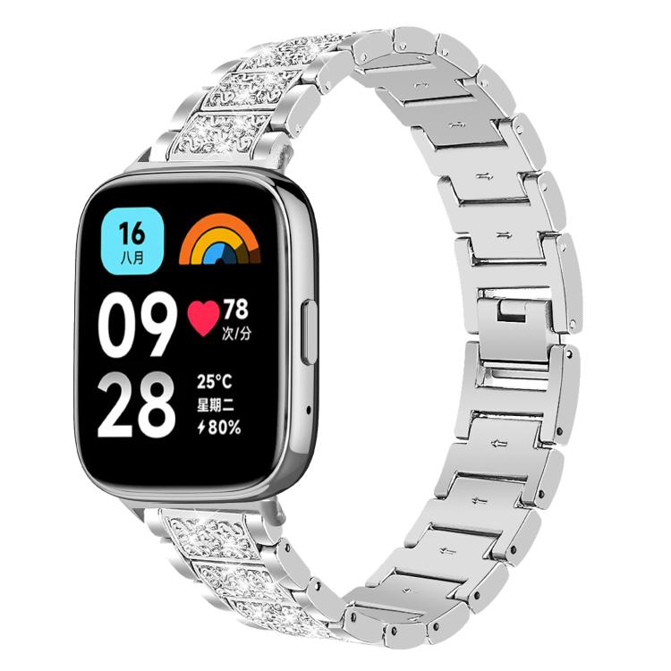 For Redmi Watch 3 Active / Lite 20mm xDfind Diamond Jewelry Stainless Steel Watch Band(Silver) by xDfind
