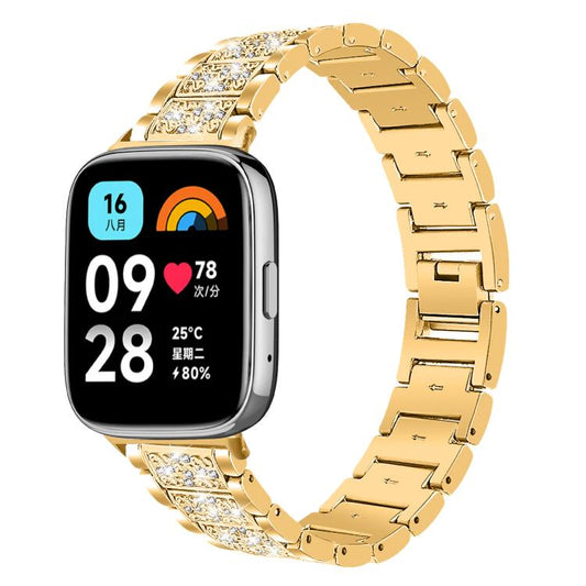 For Redmi Watch 3 Active / Lite 20mm xDfind Diamond Jewelry Stainless Steel Watch Band(Gold) by xDfind
