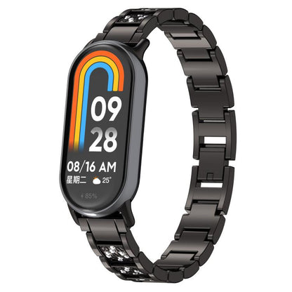 For Xiaomi Smart Band 10 / 9 / 8 / NFC 14mm xDfind Diamond Jewelry Stainless Steel Watch Band(Black) by xDfind