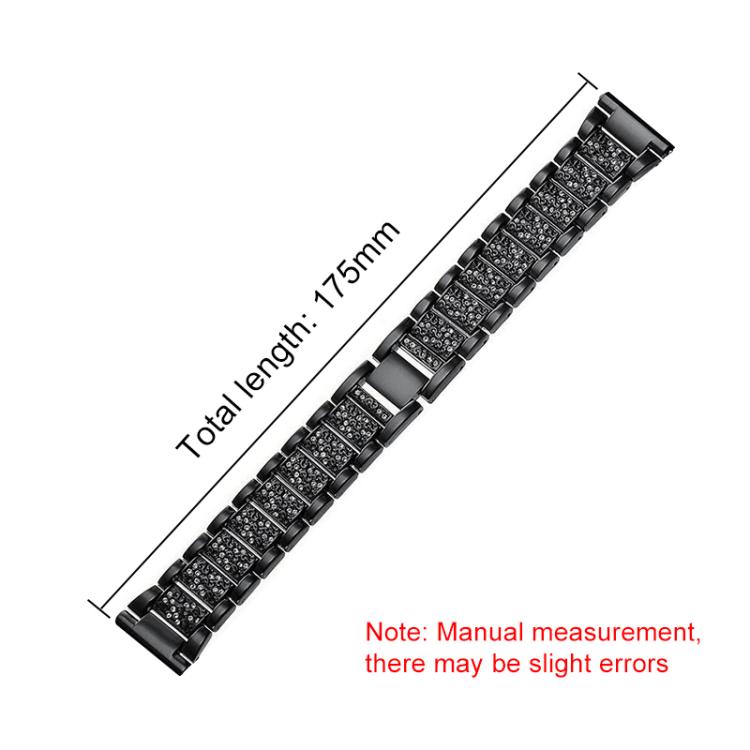 For Xiaomi Smart Band 10 / 9 / 8 / NFC 14mm xDfind Diamond Jewelry Stainless Steel Watch Band(Black) by xDfind