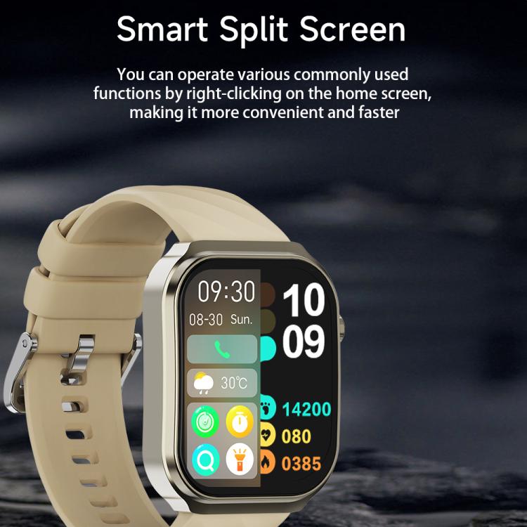 U13 2.2 inch IPS Curved Screen Smart Watch Supports BT Call(Gold) by bashfashion