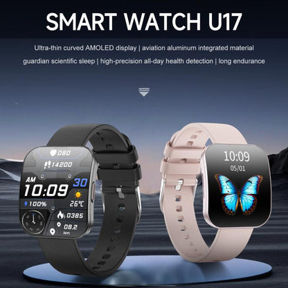 U17 1.85 inch Ultra-thin Curved Screen IP68 Sports Smart Watch(Black) by bashfashion
