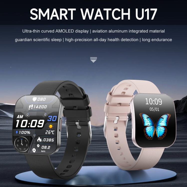 U17 1.85 inch Ultra-thin Curved Screen IP68 Sports Smart Watch(Rose Gold) by bashfashion
