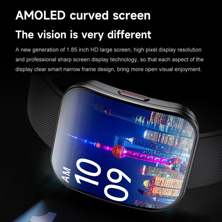 U17 1.85 inch Ultra-thin Curved Screen IP68 Sports Smart Watch(Black) by bashfashion