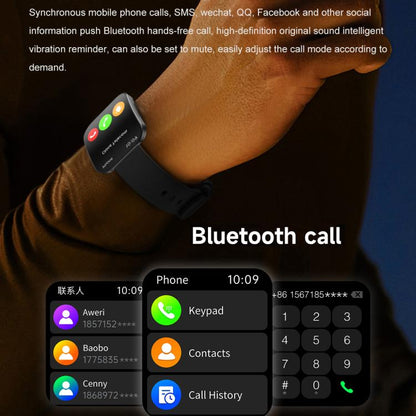 U17 1.85 inch Ultra-thin Curved Screen IP68 Sports Smart Watch(Black) by bashfashion