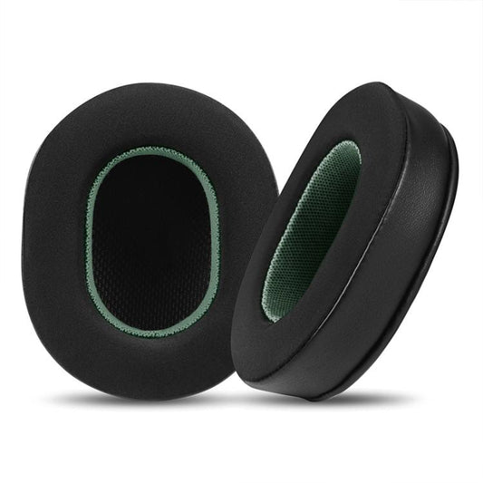 2pcs Ice Silk Cloth Replacement Earpads For Audio Technica ATH-MSR7 / M50X / M40(Black Green) by bashfashion
