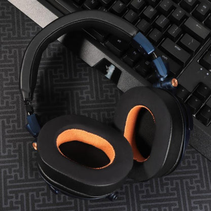 2pcs Ice Silk Cloth Replacement Earpads For Audio Technica ATH-MSR7 / M50X / M40(Black Purple) by bashfashion