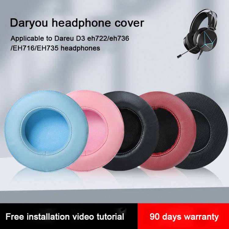 For Dareu EH722 2pcs Protein Leather Slip-on Type Earphone Covers(Pink) by bashfashion