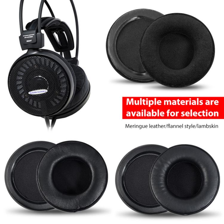 2pcs Sponge Earmuffs Replacement Earpads For ATH-A900X, Style:Black Lambskin by bashfashion