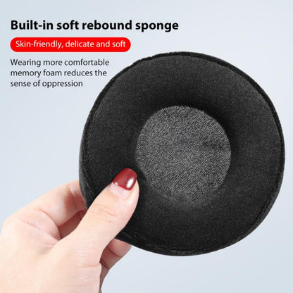 2pcs Sponge Earmuffs Replacement Earpads For ATH-A900X, Style:Black Mesh-Solid Headband by bashfashion