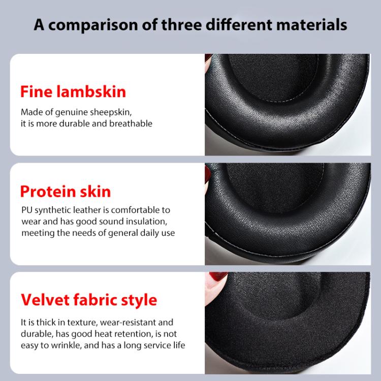 2pcs Sponge Earmuffs Replacement Earpads For ATH-A900X, Style:Black Punched Lambskin by bashfashion