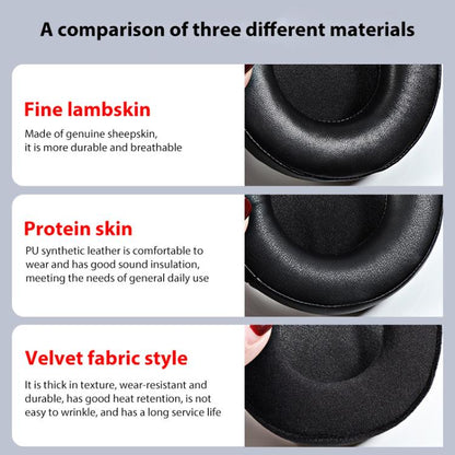 2pcs Sponge Earmuffs Replacement Earpads For ATH-A900X, Style:Black Flannel by bashfashion