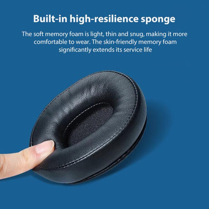 2pcs Sponge Earmuffs Replacement Earpads For Audio Technica ATH-M60X, Model:Black Protein Leather by bashfashion