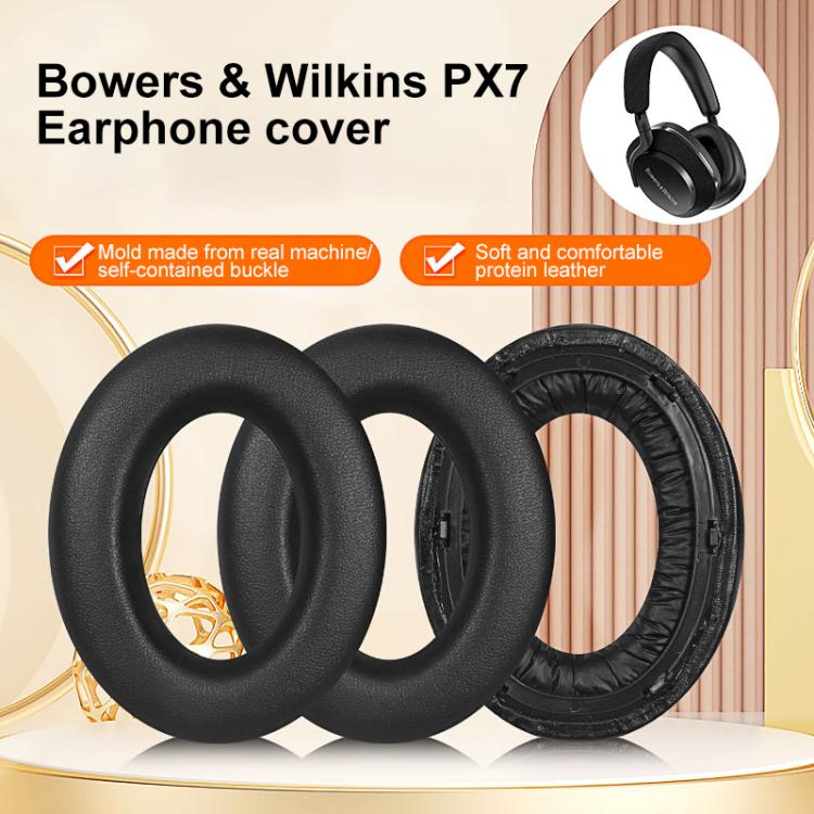 2pcs Protein Leather Replacement Earpads For B&W Px7(Black) by bashfashion