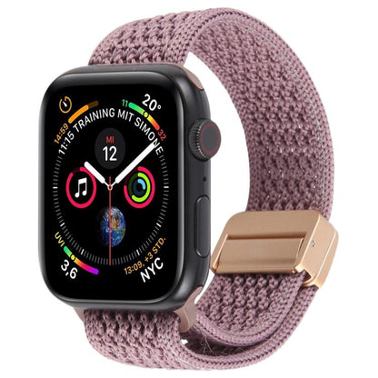 For Apple Watch 46mm / 49mm / 45mm / 44mm Magnetic Buckle Breathable Knitted Nylon Watch Band(Smoky Purple) by bashfashion