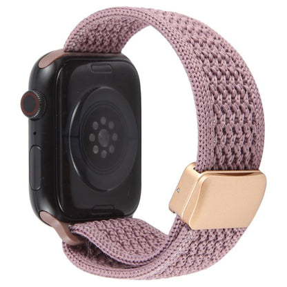 For Apple Watch 46mm / 49mm / 45mm / 44mm Magnetic Buckle Breathable Knitted Nylon Watch Band(Smoky Purple) by bashfashion
