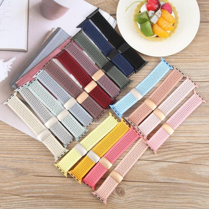 For Apple Watch 46mm / 49mm / 45mm / 44mm Magnetic Buckle Breathable Knitted Nylon Watch Band(Smoky Purple) by bashfashion