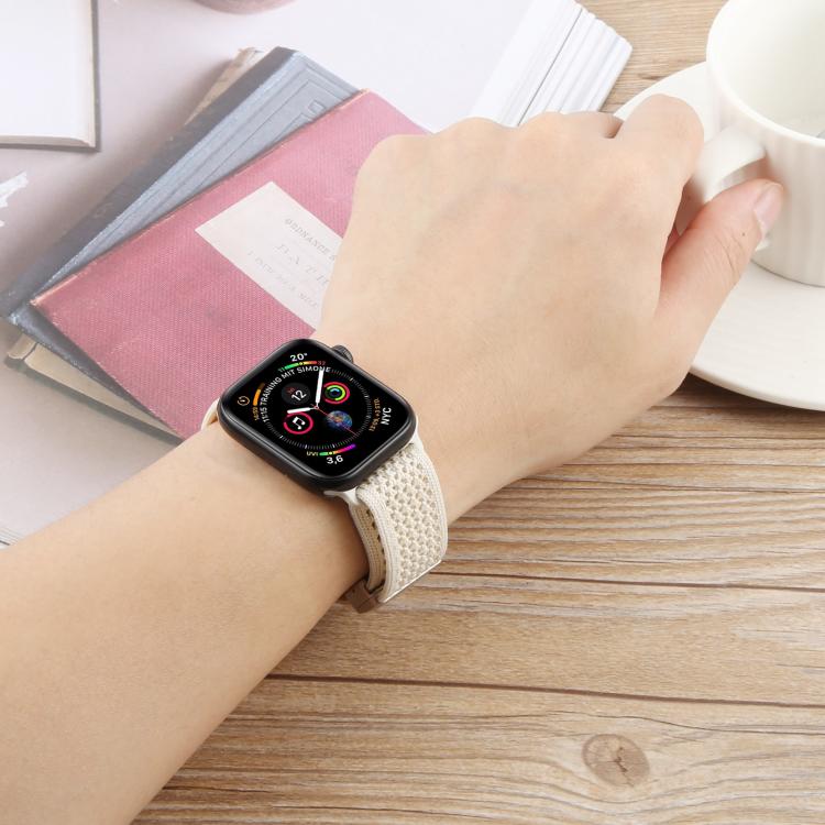 For Apple Watch 46mm / 49mm / 45mm / 44mm Magnetic Buckle Breathable Knitted Nylon Watch Band(Smoky Purple) by bashfashion