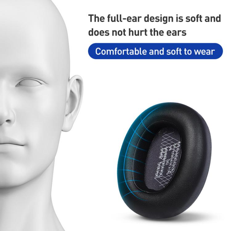 1 Pair Lambskin Earphone Replacement Earpads For JBL Live 650 BTNC / E65BTNC / Duet NC / Live 660 BTNC(Black) by bashfashion