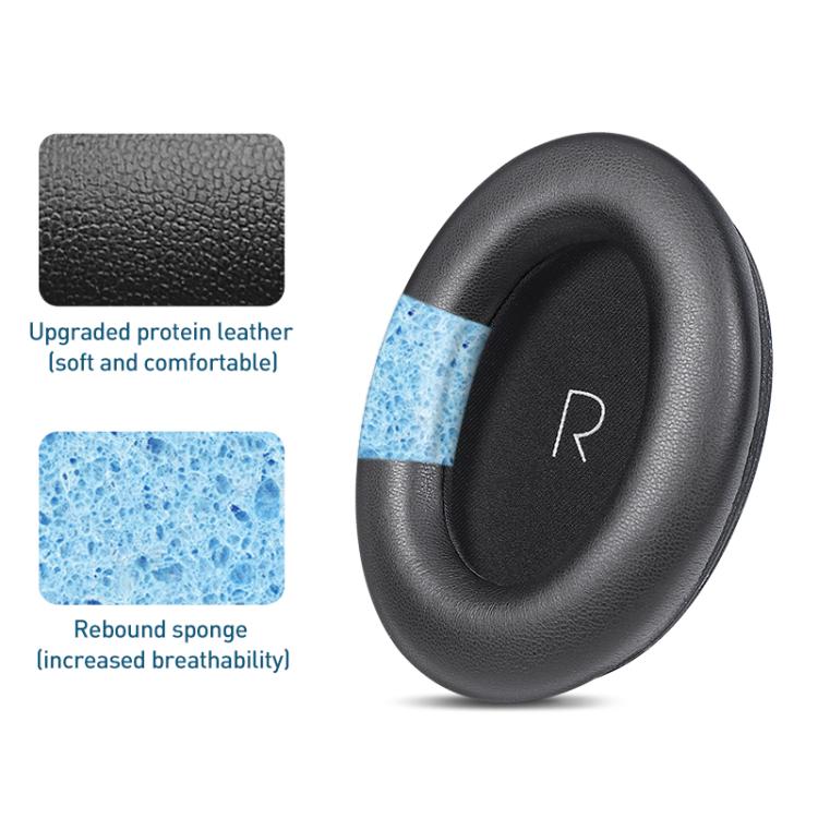 1 Pair Protein Leather Earphone Replacement Earpads For JBL Tour One M2(Black) by bashfashion