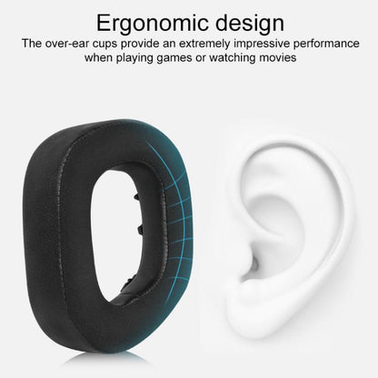 1 Pair Protein Leather and Ice Silk Cloth Replacement Earpads For Corsair HS80 Max / HS80 USB Wired / HS81 RGB(Black) by bashfashion
