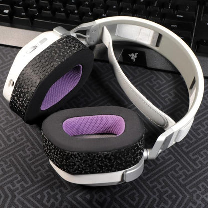 1 Pair Magic Ice Skin Replacement Earpads For Corsair HS80 Max / HS80 USB Wired / HS80 RGB(Black Purple) by bashfashion