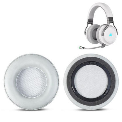 1 Pair Lambskin Replacement Earpads For Corsair Virtuoso RGB WIRELESS XT(White) by bashfashion